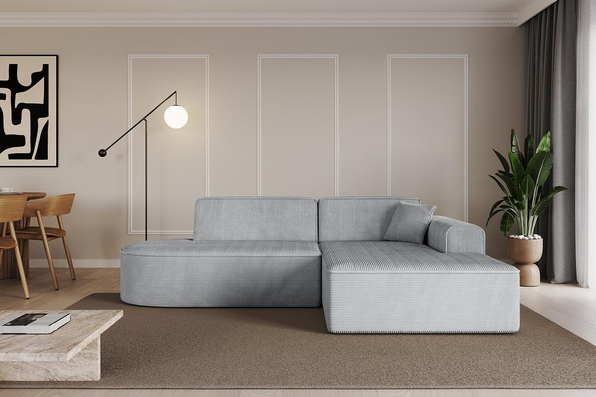 ECKSOFA Ottomane Rechts IREA-L1-v3 - 232x165x77 cm Grau - Grau, Holzwerkstoff/Textil (232/165cm) - ALTDECOR