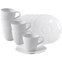 KAFFEETASSEN MIT UNTERTASSEN Pura weiß 150 ml 6er Set - Weiß, Keramik (0.15L) - Villeroy & Boch