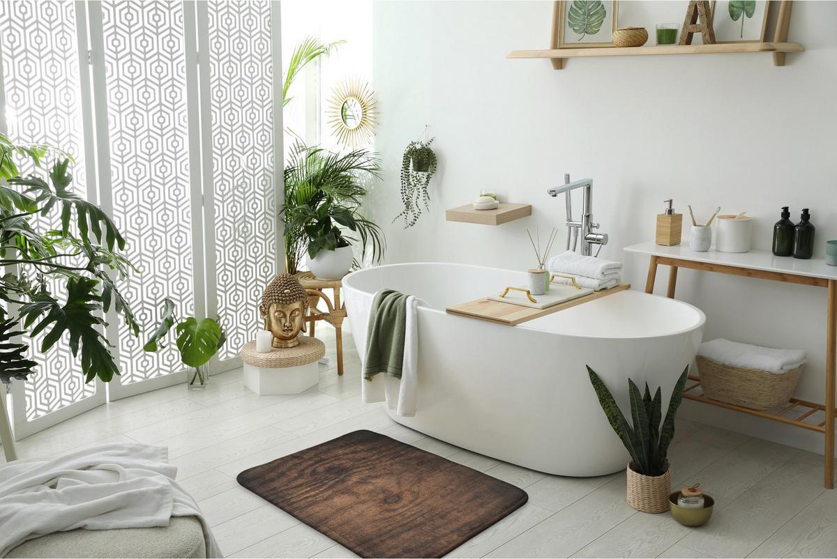 BADTEPPICH 75x45 cm Holz - Braun, Textil (75/45cm) - TULUP