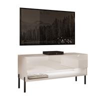 LOWBOARD RTV Schrank CALANTE 90 cm auf geraden schwarzen Beinen - Beige/Schwarz, Holzwerkstoff/Metall (90/44/35cm) - Lookway