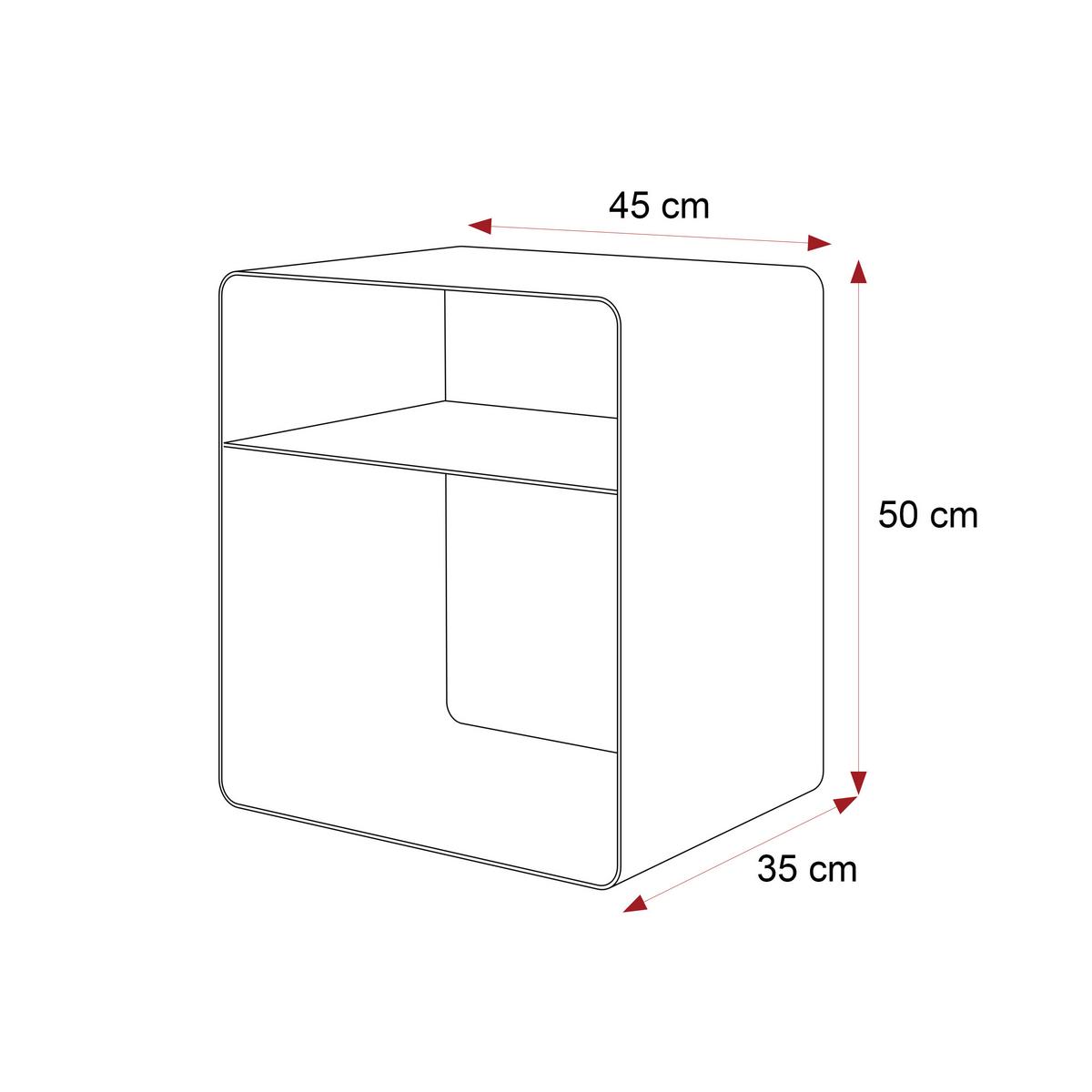 NACHTSCHRANK LANA 45/35/50 cm Weiß - Weiß, Metall (45/50/35cm) - Idohome