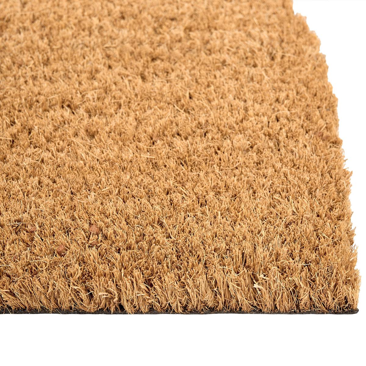 FUSSMATTE Naturfarben 45/75 cm Schriftzug Kokosfasern Ambuklao - Naturfarben, Textil (45/75cm) - Beliani