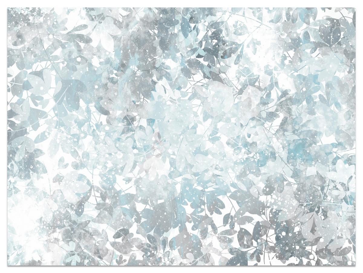 FOTOTAPETE für Wohnzimmer Blätter Abstraktion 200x140 - Blau/Weiß, Papier (200/140cm) - Muralo