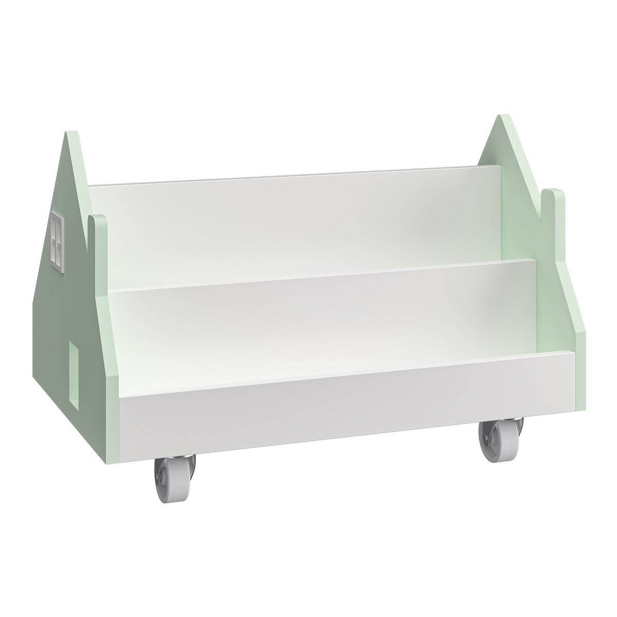 KINDERREGAL Vipsali - Weiß/Mintgrün, Holzwerkstoff (50/34/33cm) - [en.casa]