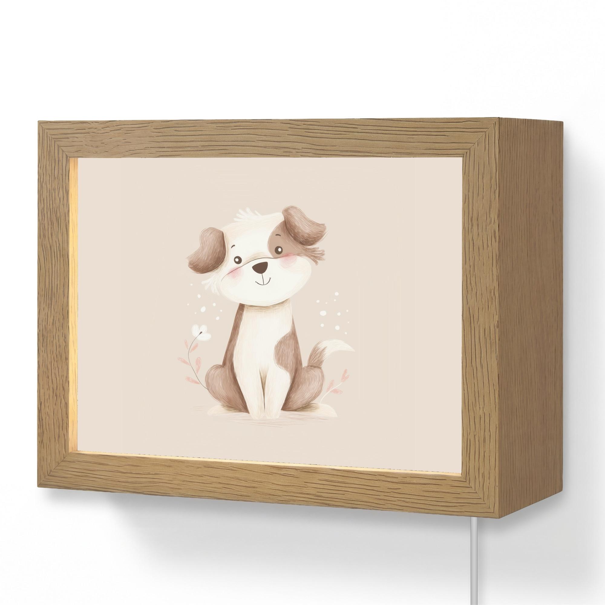 WANDLEUCHTE Hund - Gefleckt - Braun 20x15 cm - Beige, Holzwerkstoff (20/15/8cm) - OnlyWow