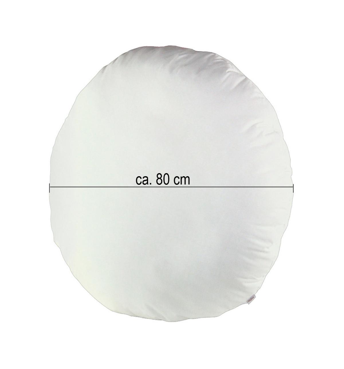 BODEN-/RUNDKISSEN Rund PublikUp gefüllt mit Schaumstoffflocken 80 cm Ø - Weiß, Naturmaterialien/Textil (80cm) - beties Heimtextil