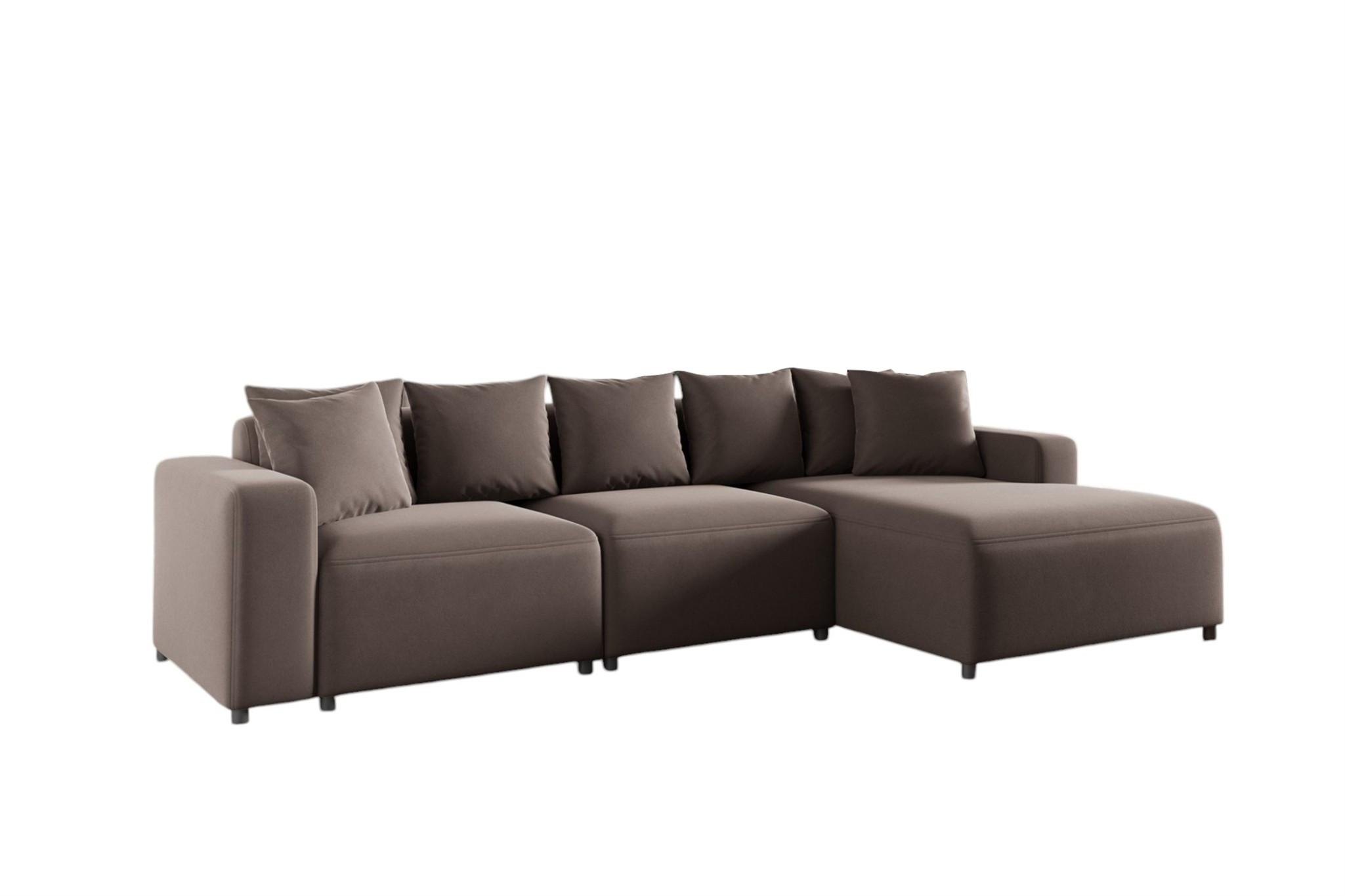 ECKSOFA Megan In Salvador - Braun, Holzwerkstoff/Textil (331/165cm) - Fun Möbel