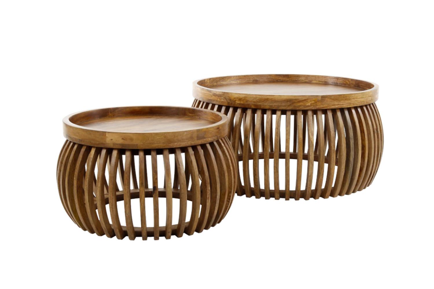 COUCHTISCH LANI 2ER SET Braun Mango - Braun, Mangoholz/Holz (78/78/40cm) - KAWOLA