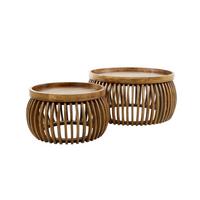 COUCHTISCH LANI 2ER SET Braun Mango - Braun, Mangoholz/Holz (78/78/40cm) - KAWOLA