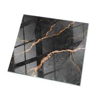 TISCHPLATTE 50x50 cm Marmormuster mit Adern - Rotbraun/Schwarz, Glas (0.4/50/50cm) - TULUP