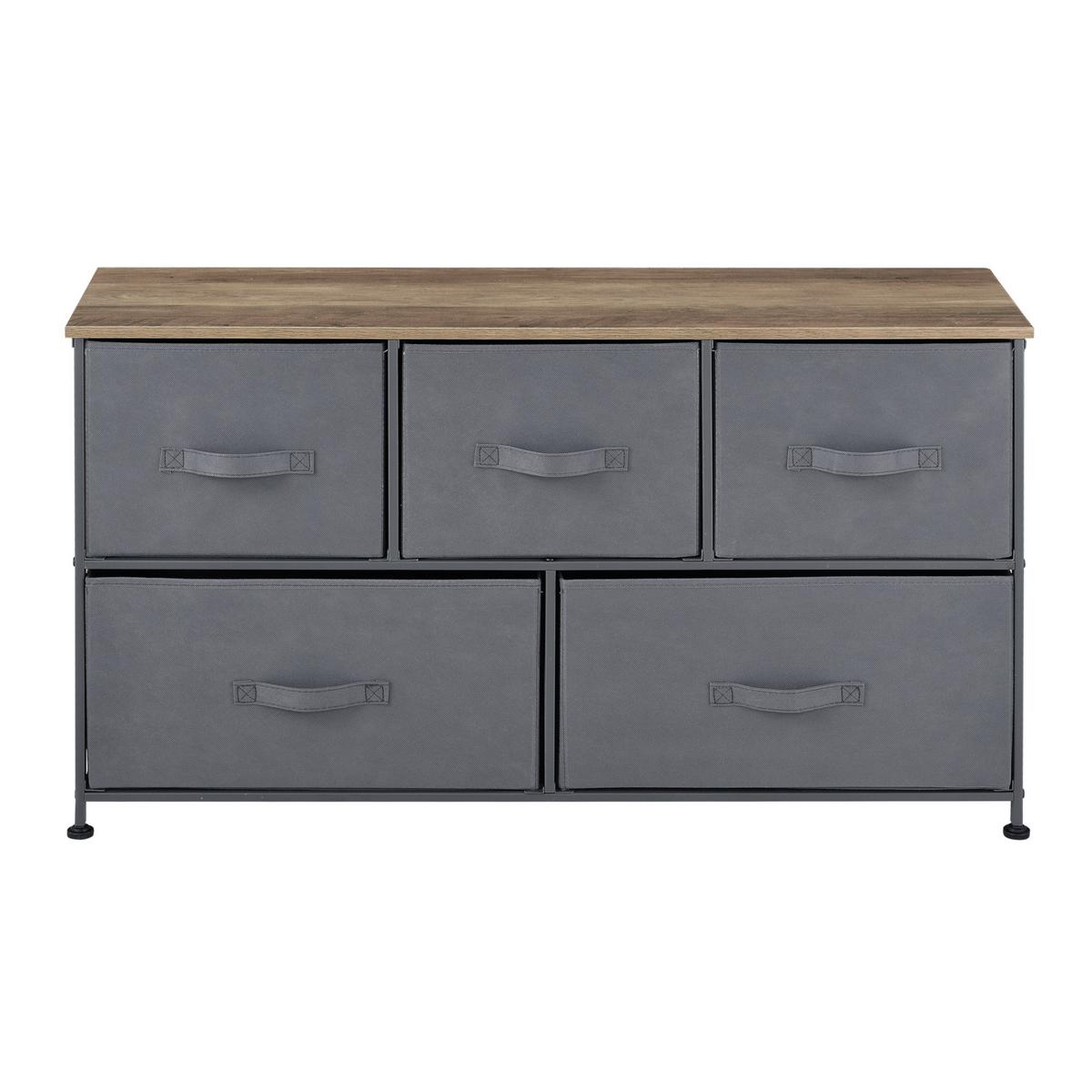 KOMMODE - Braun/Grau, Holzwerkstoff/Textil (100/55/29cm) - pro.tec