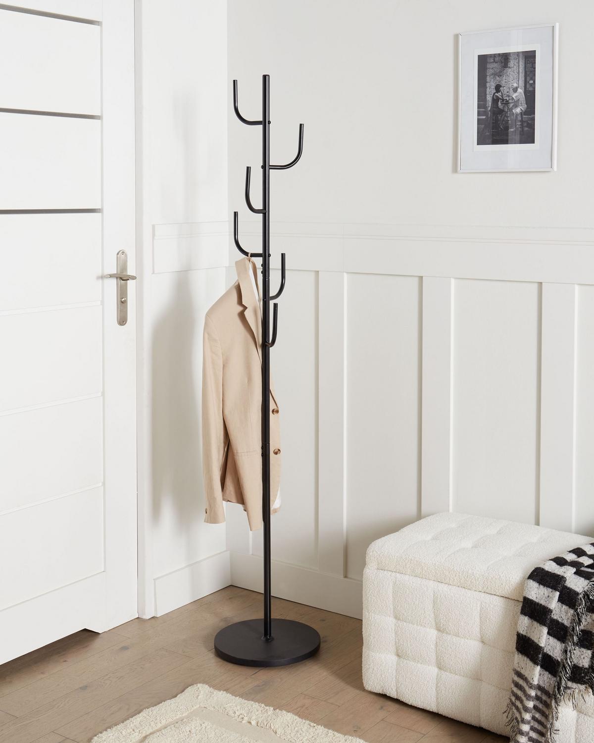 GARDEROBENSTÄNDER Schwarz Flagler - Schwarz, Metall (32/170/32cm) - Beliani