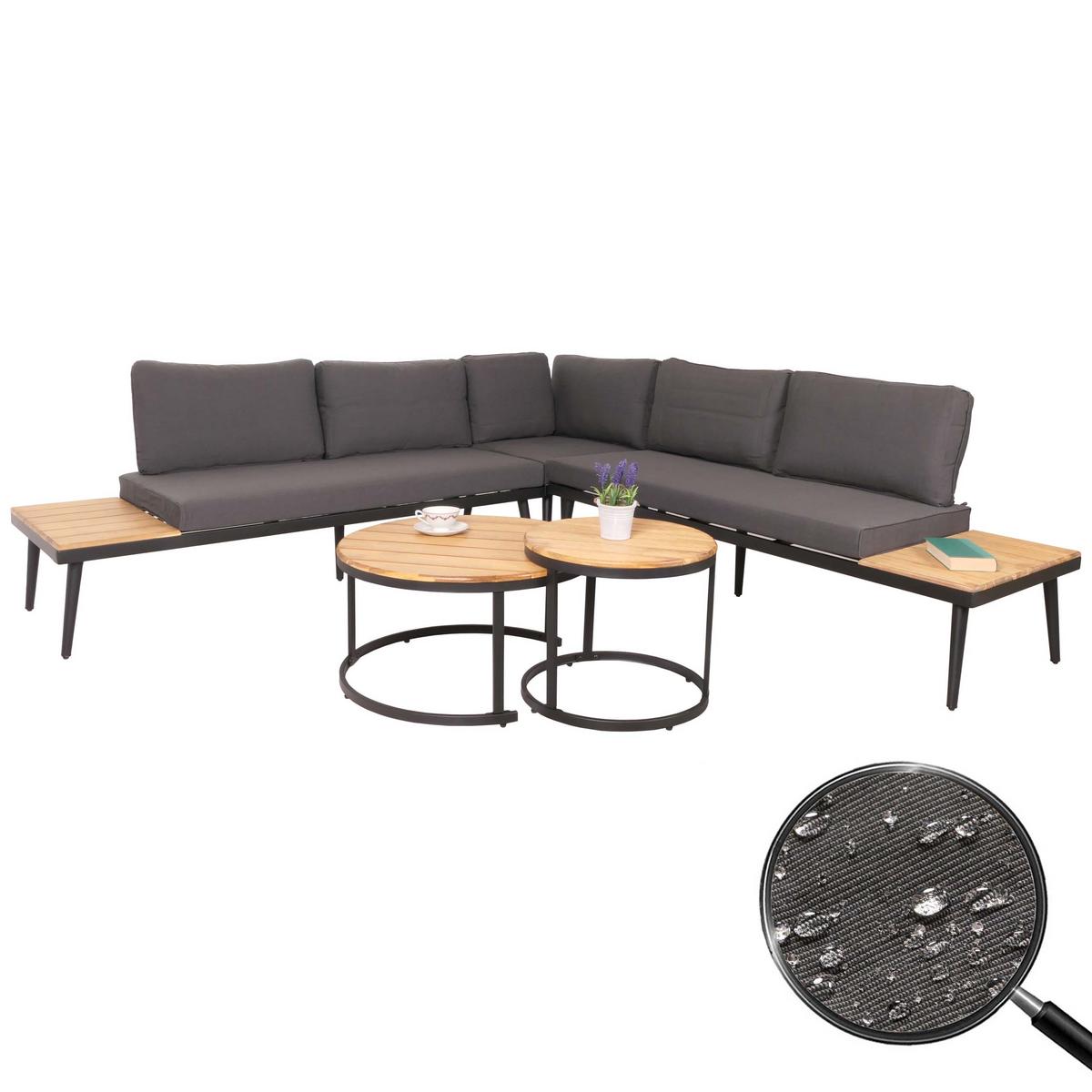 GARTEN-GARNITUR H54C Braun, Dunkelgrau - Dunkelgrau/Braun, Holz - MCW