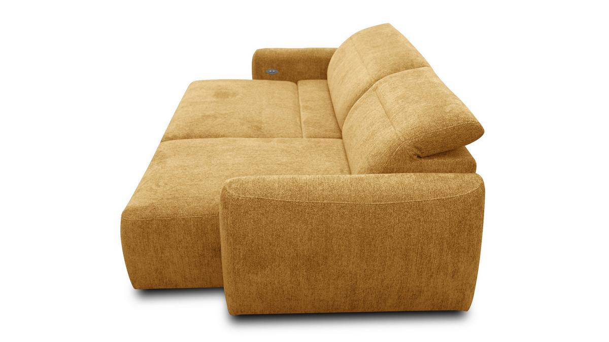 ECKSOFA NERO 4-Sitzer, gelb - Gelb/Schwarz, Holz/Textil (272/81/159cm) - Wozimo