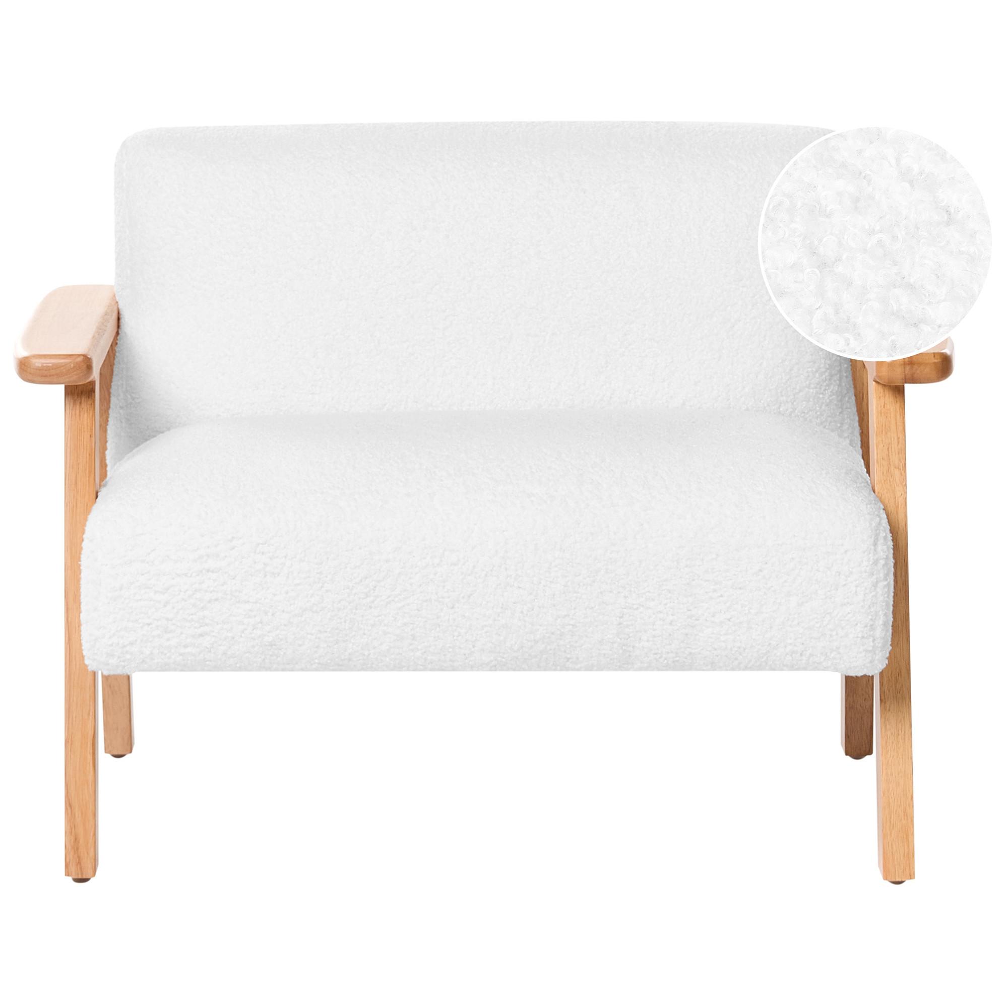 KINDERSOFA Bouclé Weiß Lalmo - Weiß, Textil (74/54/48cm) - Beliani