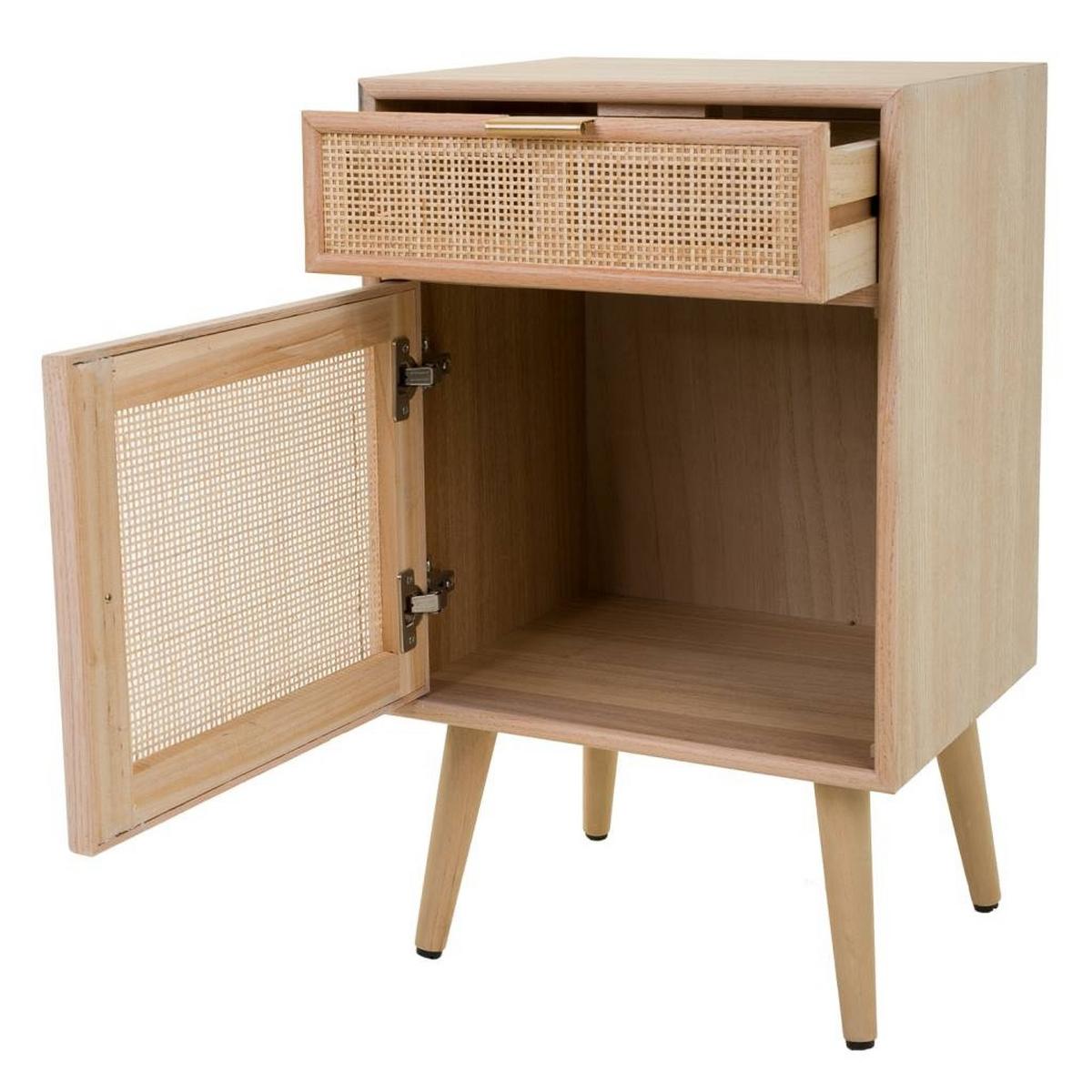NACHTTISCH aus MDF und Gitter, braun, 42x37x71cm - Braun, Holzwerkstoff (42/71/36.5cm) - Wanderlust