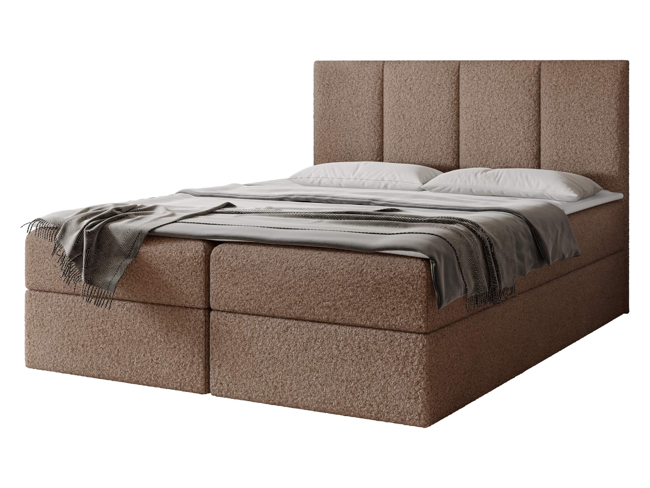 BOXBETT Rebos Boucle - H3 - Braun, Holz/Textil (160/200cm) - MIRJAN24