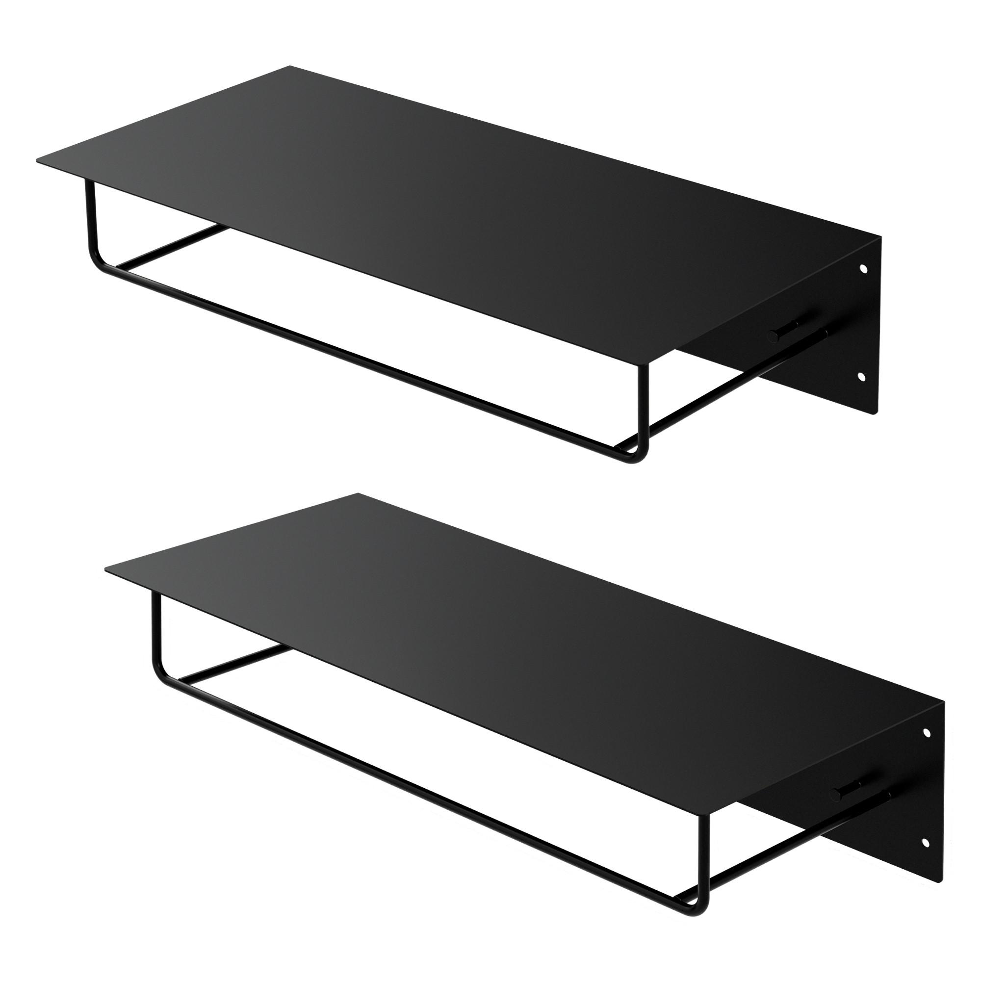 KLEIDERSTANGE 2er Set - Schwarz, Metall (30/15/60cm) - ML-DESIGN