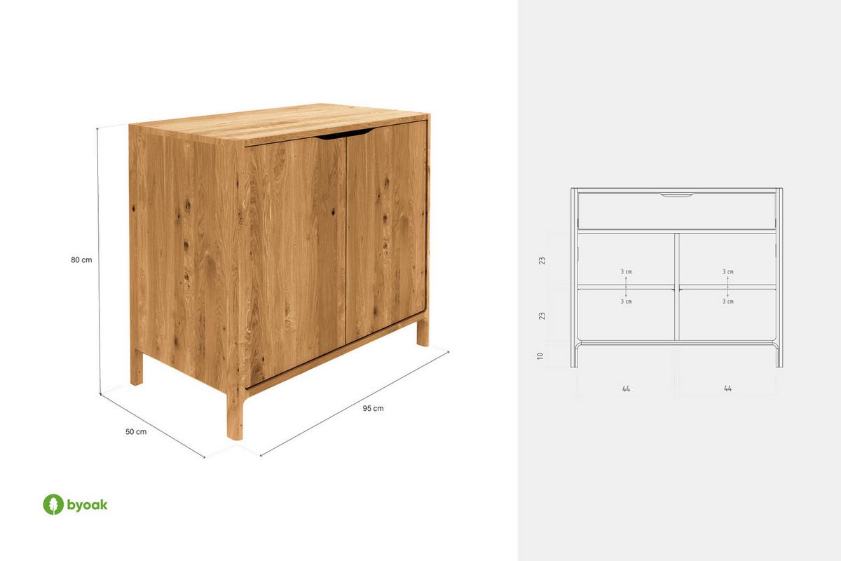 KOMMODE PAUL Kernbuche - Kernbuche, Holz (95/80/50cm) - byoak