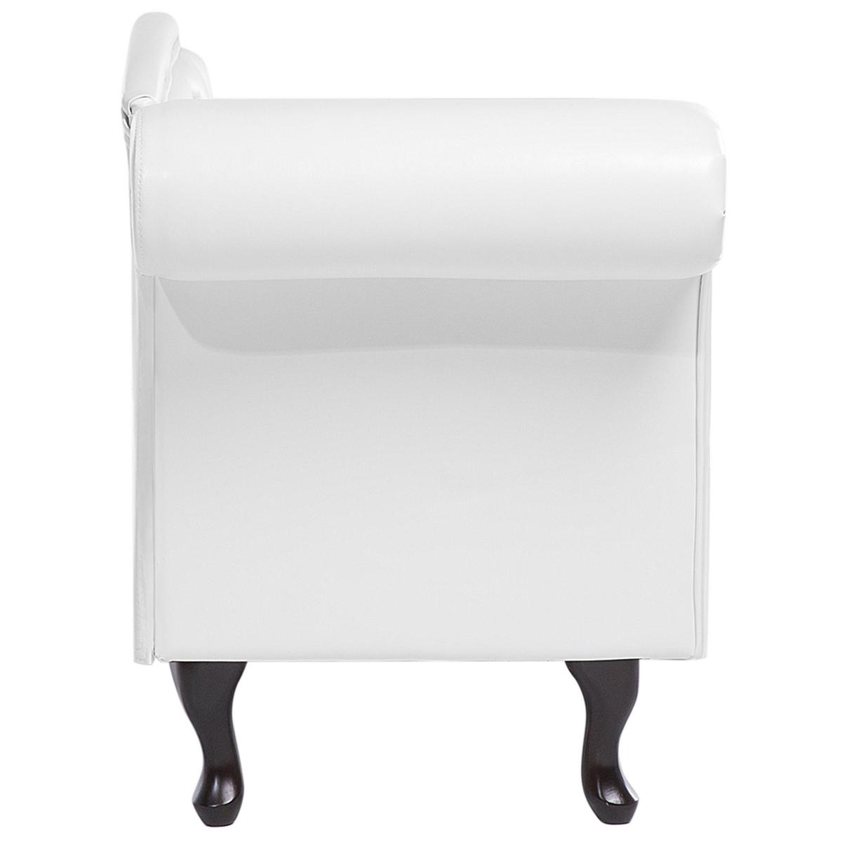 CHAISELONGUE Kunstleder weiß linksseitig Lattes - Schwarz/Weiß, Kunststoff (188/87/59cm) - Beliani