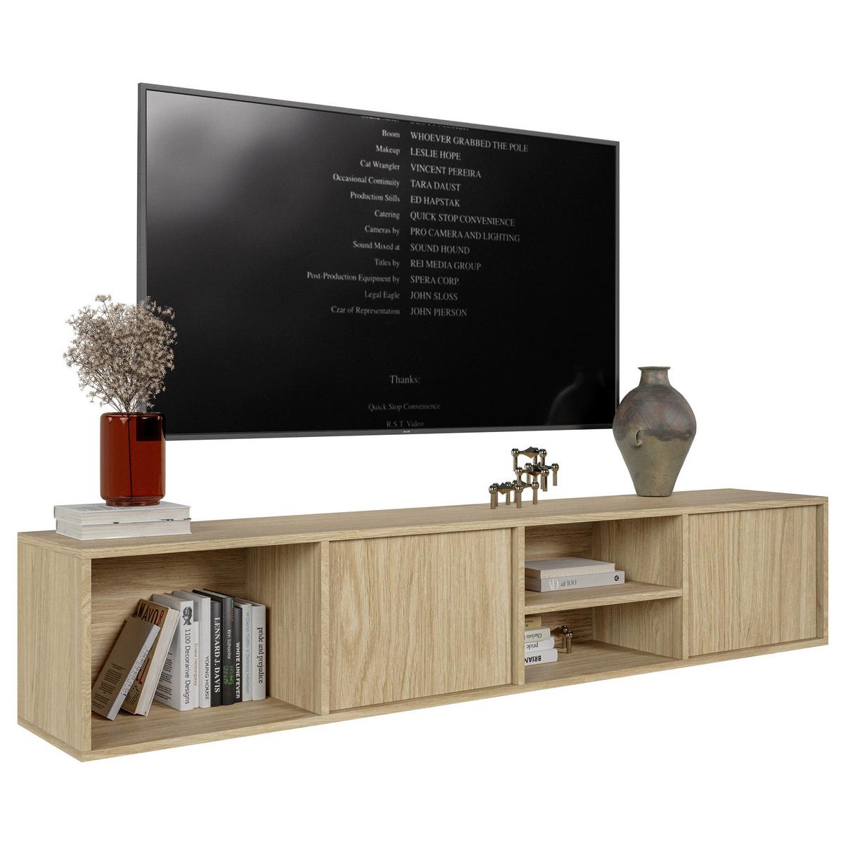 TV-HÄNGEBOARD Sanva GEÖLTE EICHE 200 CM - Eichefarben, Holzwerkstoff (200/40/35cm) - Selsey