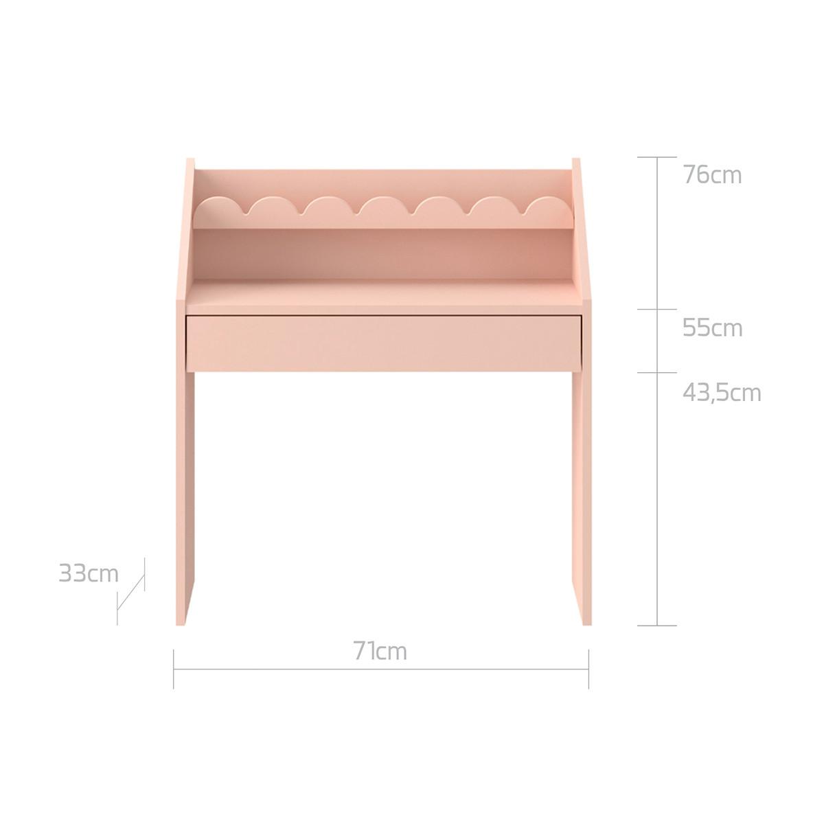 SCHREIBTISCH Book Nook Rose - Pink, Holzwerkstoff (71/76/33cm) - Petits-meubles