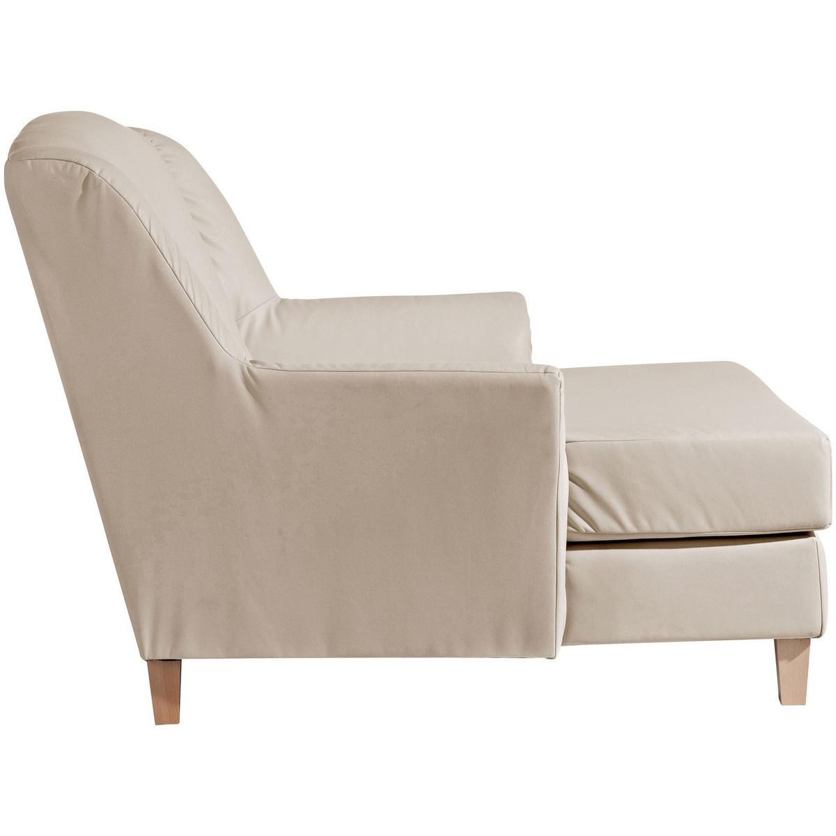 SESSEL XXL Karil Bezug Kunstleder Buche natur / beige - Weiß, Kunststoff (136/107/142cm) - 58aufmkessel