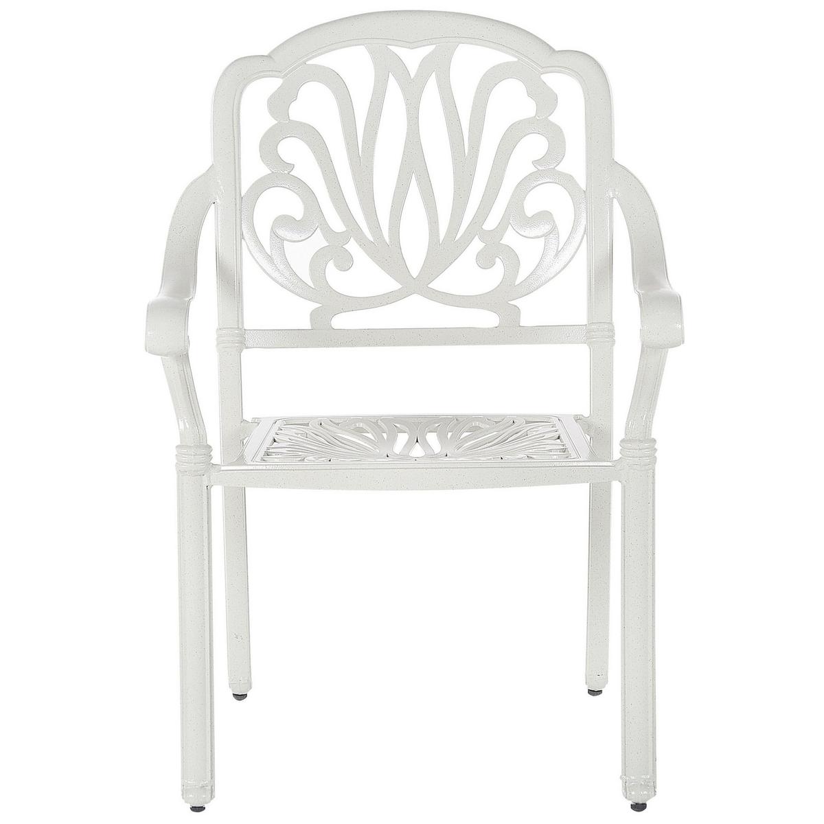 GARTENSTUHL 4er-Set Aluminium weiß Ancona - Weiß, Metall (68/97/65cm) - Beliani