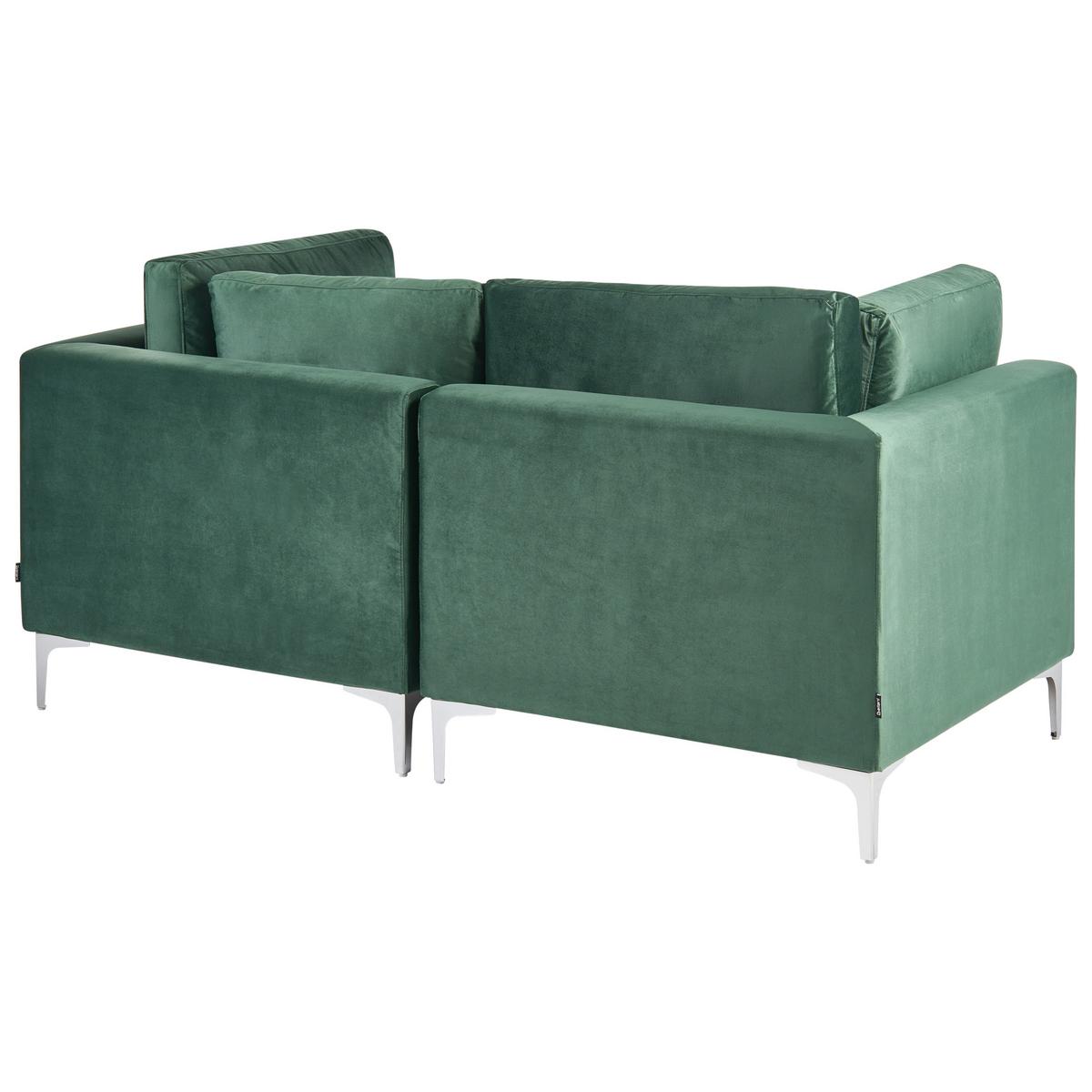 MODULSOFA 2-Sitzer Grün Samtstoff Evja - Grün, Textil (170/84/85cm) - Beliani