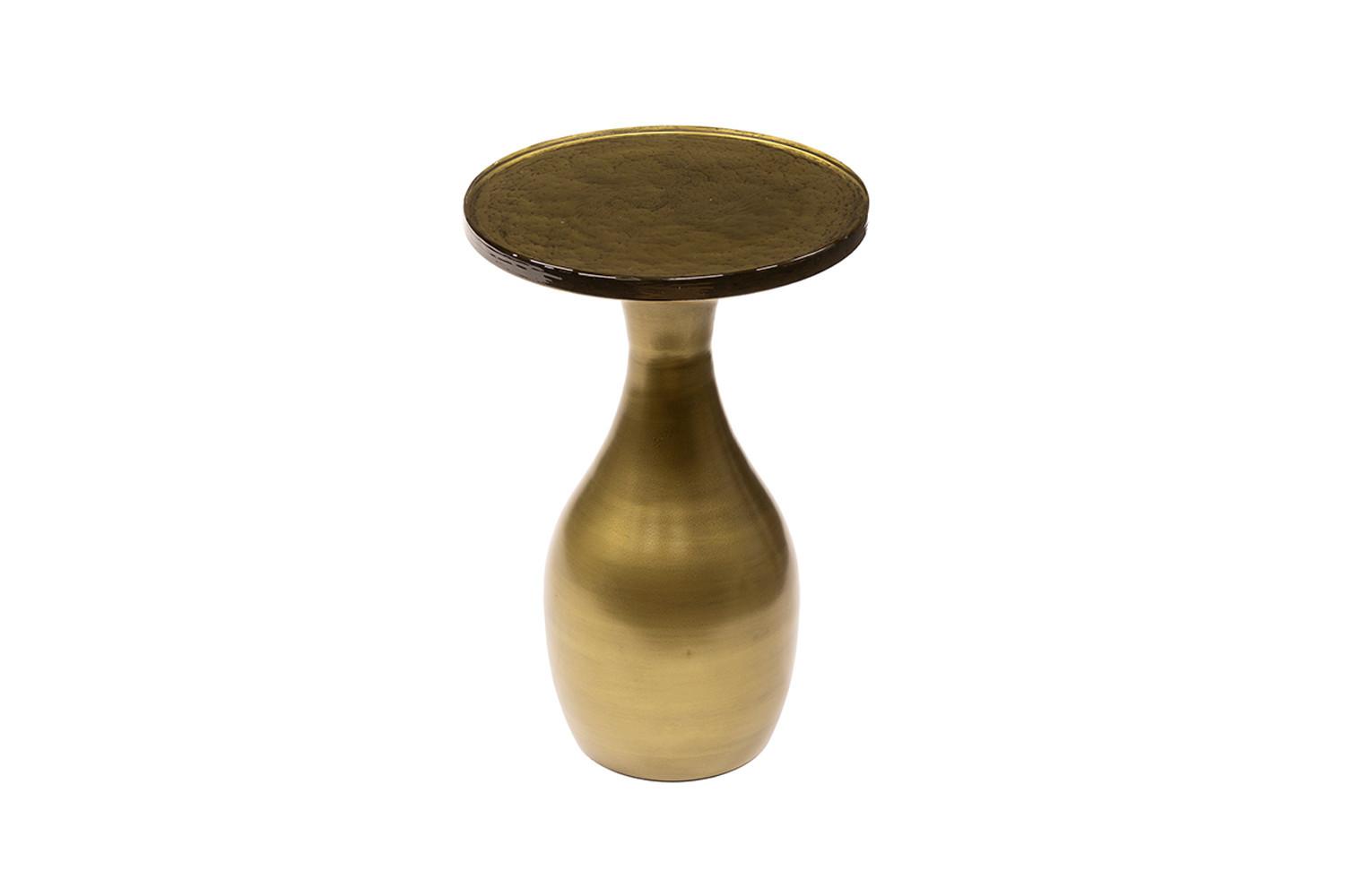 BEISTELLTISCH MOKKA Gold Glas - Goldfarben, Glas/Metall (30/30/45cm) - KAWOLA