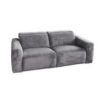 SOFA FINN Grau Cord - Schwarz/Grau, Kunststoff/Textil (210/80/107cm) - KAWOLA