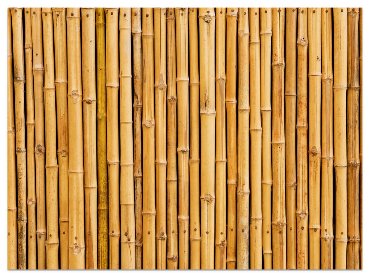 FOTOTAPETE für Küche Bambus Imitation Braune Wand Rustikal 400x280 - Orange/Braun, Papier (400/280cm) - Muralo