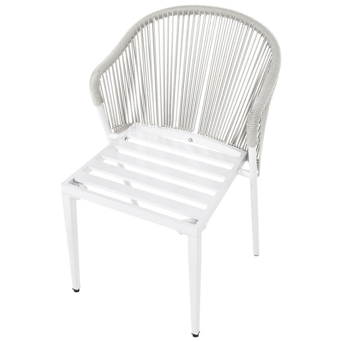STUHL 2er-Set und Sitzkissen Metall Cremeweiß Paranea - Creme, Metall (46/80/47cm) - Beliani