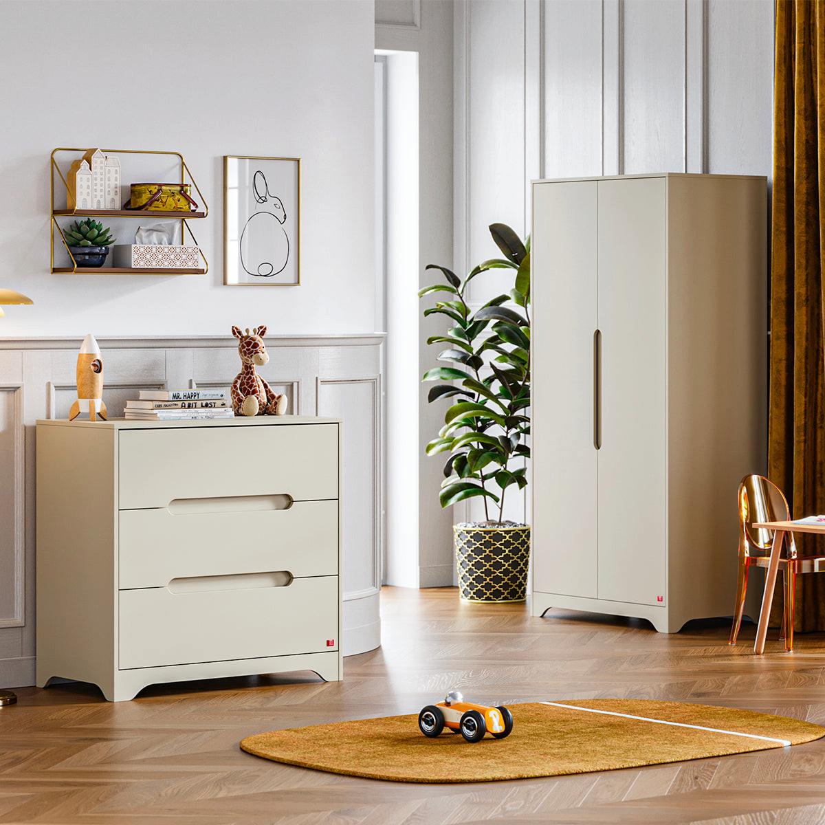 BABYZIMMER 2-teilig Ova Beige - Beige, Holzwerkstoff (88.5/89.5/52cm) - Petits-meubles