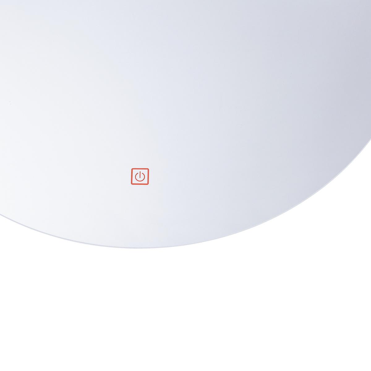BADSPIEGEL mit LED-Beleuchtung rund 60 cm Callac - Silberfarben, Glas (60/60/3cm) - Beliani