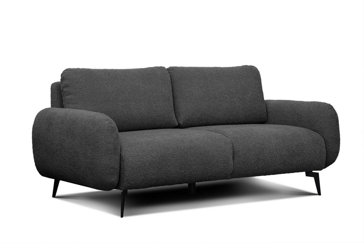 SOFA FEBE 3-Sitzer, dunkelgrau - Dunkelgrau/Schwarz, Holz/Textil (190/82/96cm) - Wozimo