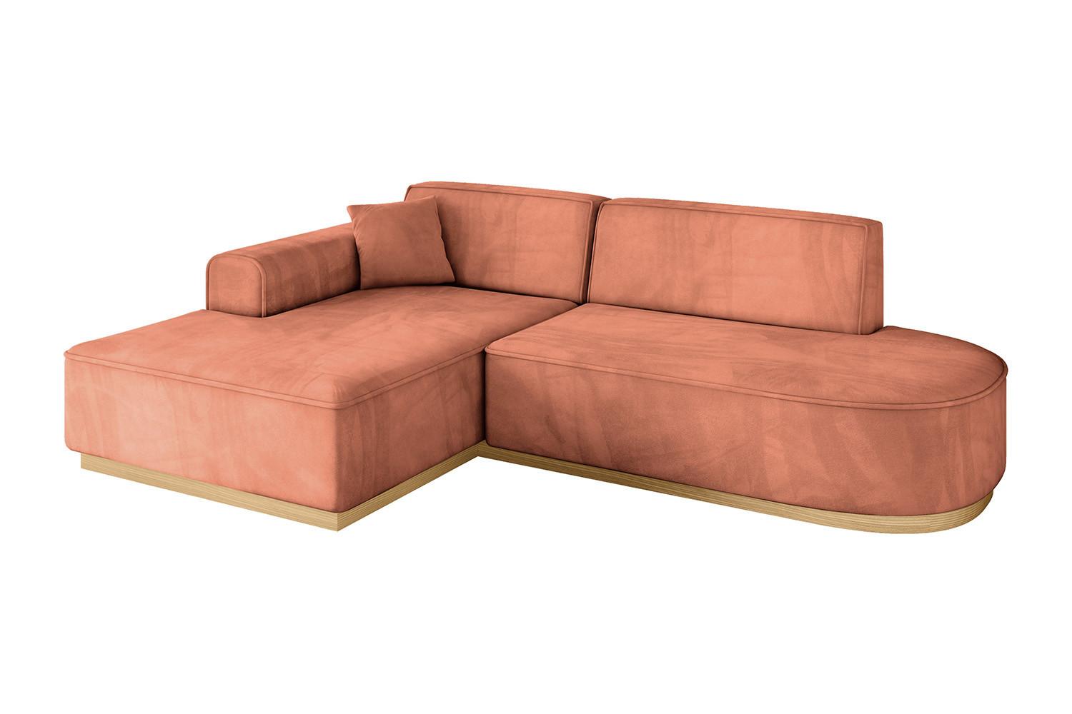 ECKSOFA Ottomane Links IREA-L1-v2 - 232x165x80 cm Apricot - Koralle, Holzwerkstoff/Textil (232/165cm) - ALTDECOR