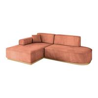 ECKSOFA Ottomane Links IREA-L1-v2 - 232x165x80 cm Apricot - Koralle, Holzwerkstoff/Textil (232/165cm) - ALTDECOR
