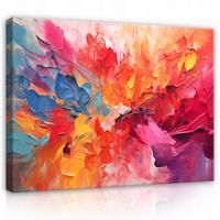 LEINWANDBILD Abstrakt Bunt Kunst 120x80 - Multicolor, Holzwerkstoff (120/80cm) - Wallarena