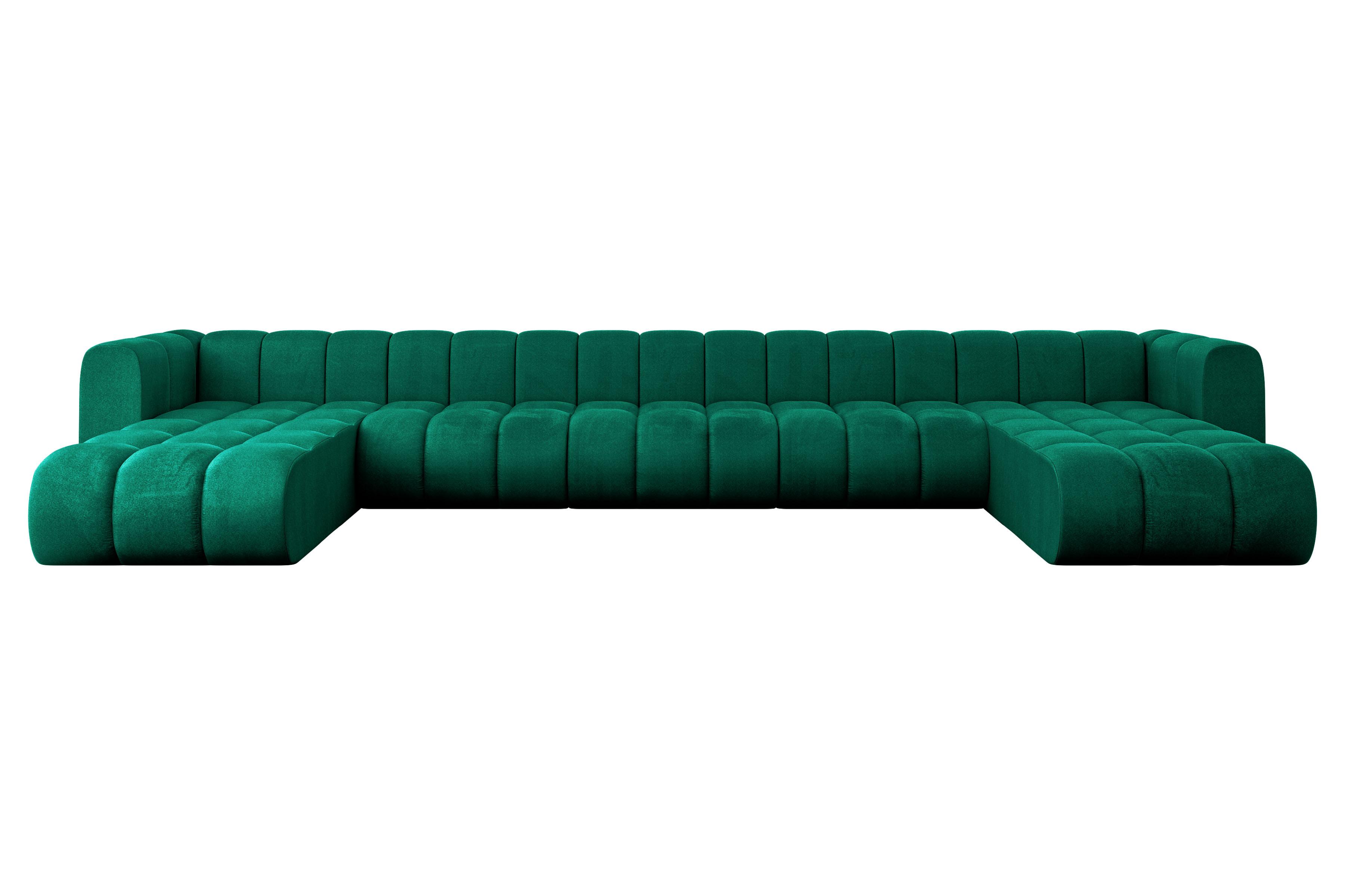 WOHNLANDSCHAFT modulares Sofa Joren-U3 - 501x177x70 cm Grün - Dunkelgrün, Holzwerkstoff/Textil (501/70/177cm) - ALTDECOR