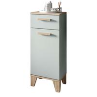 BADSCHRANK grün, Eiche 34 x 87 cm, Badezimmer Kommode skandinavisches Design - Eichefarben/Grün, Holzwerkstoff (34/87/31cm) - Inn.Furn