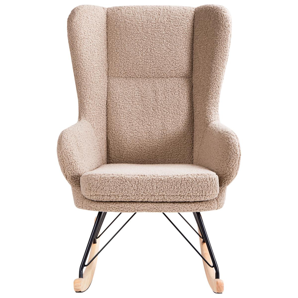 SCHAUKELSESSEL Bouclé Beige Luoma - Beige/Schwarz, Textil (69/106/97cm) - Beliani