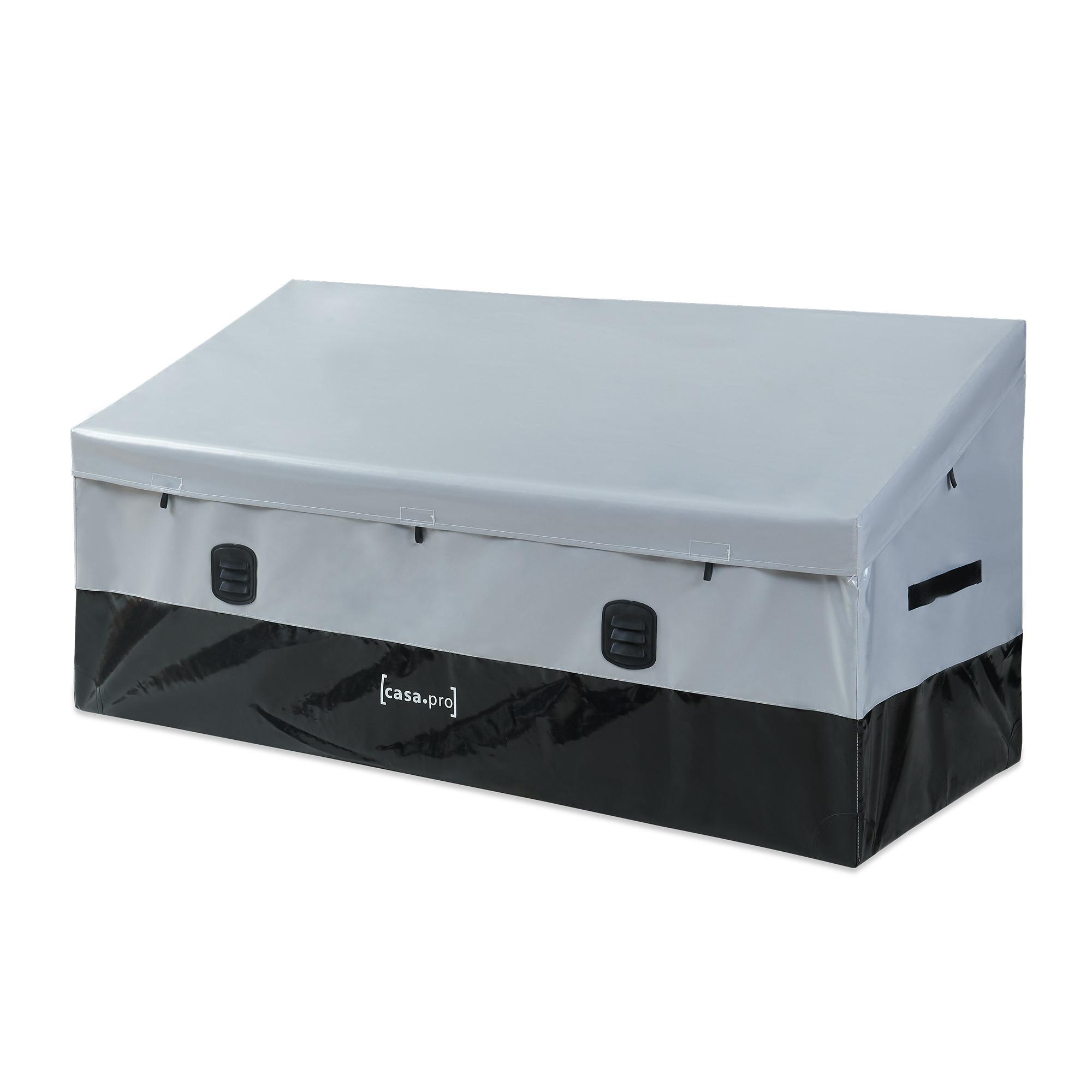 AUFBEWAHRUNGSBOX Alanno - Schwarz/Grau, Textil/Metall (155/75/64cm) - casa.pro