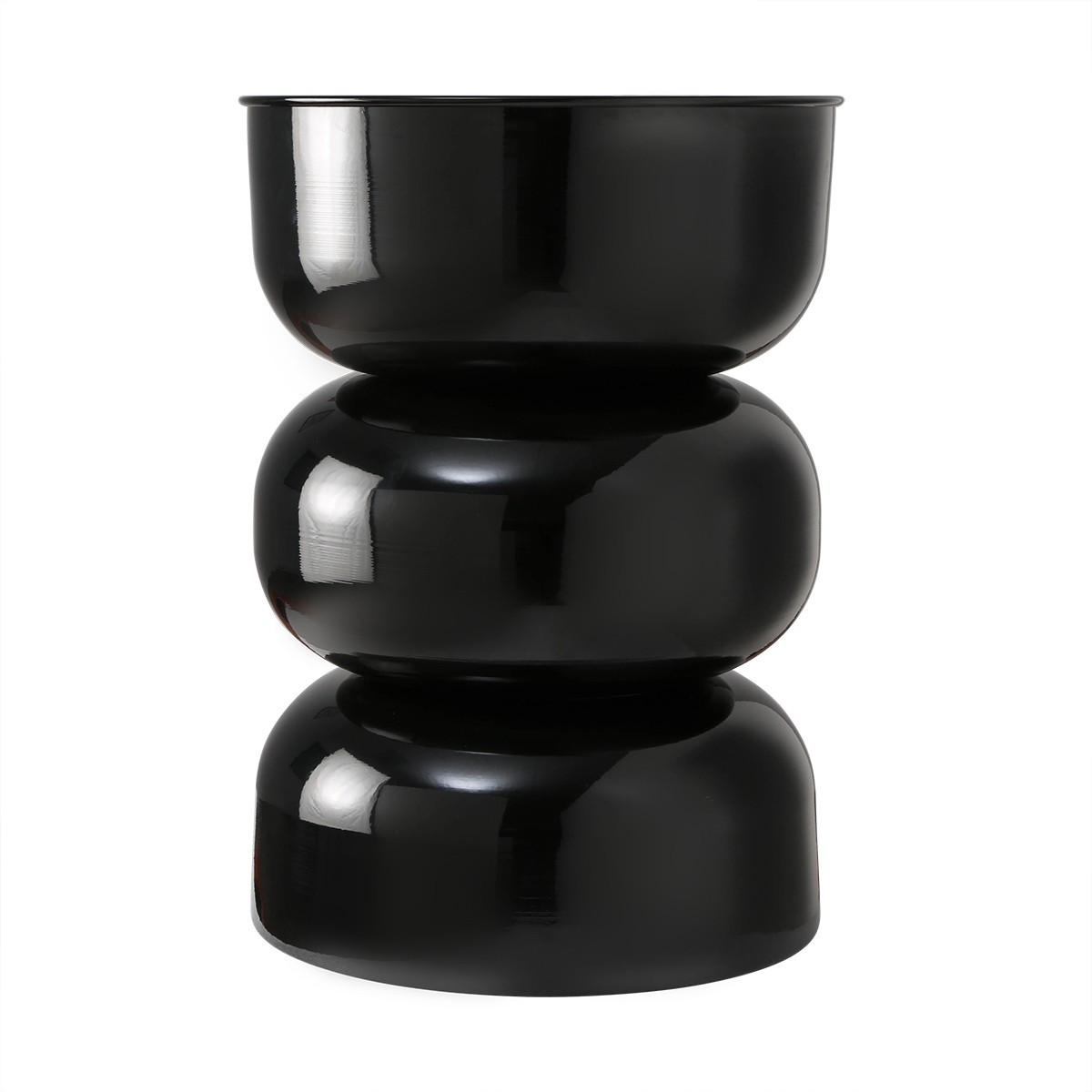 BEISTELLTISCH aus lackiertem Metall 36/50/36 cm - Schwarz, Metall (41/36/50cm) - Calicosy