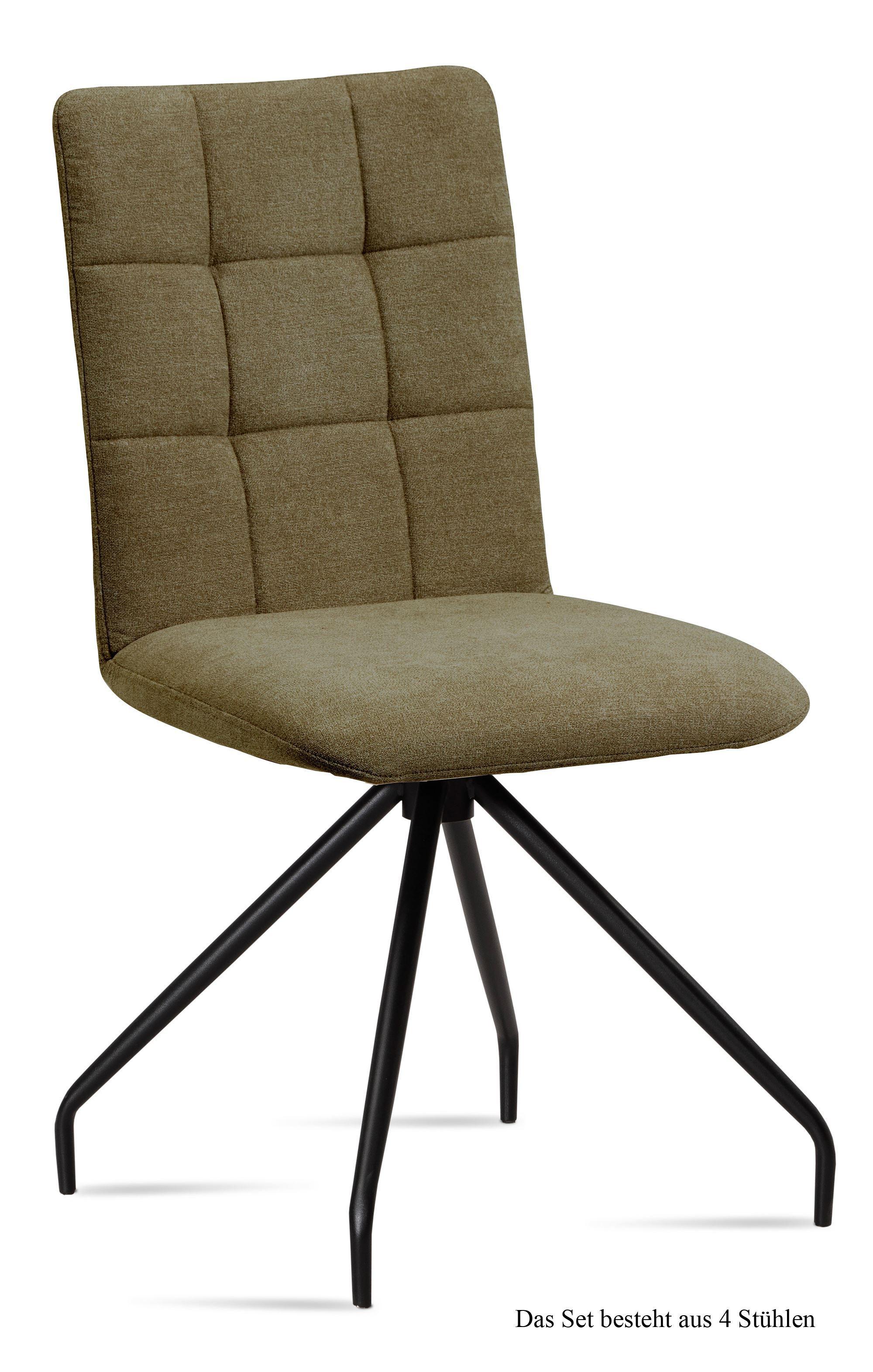 ESSZIMMERSTUHL (4er-Set) Devera 47x91x60 Schwarz/Olivgrün - Schwarz/Olivgrün, Kunststoff (60/91/47cm) - 58aufmkessel