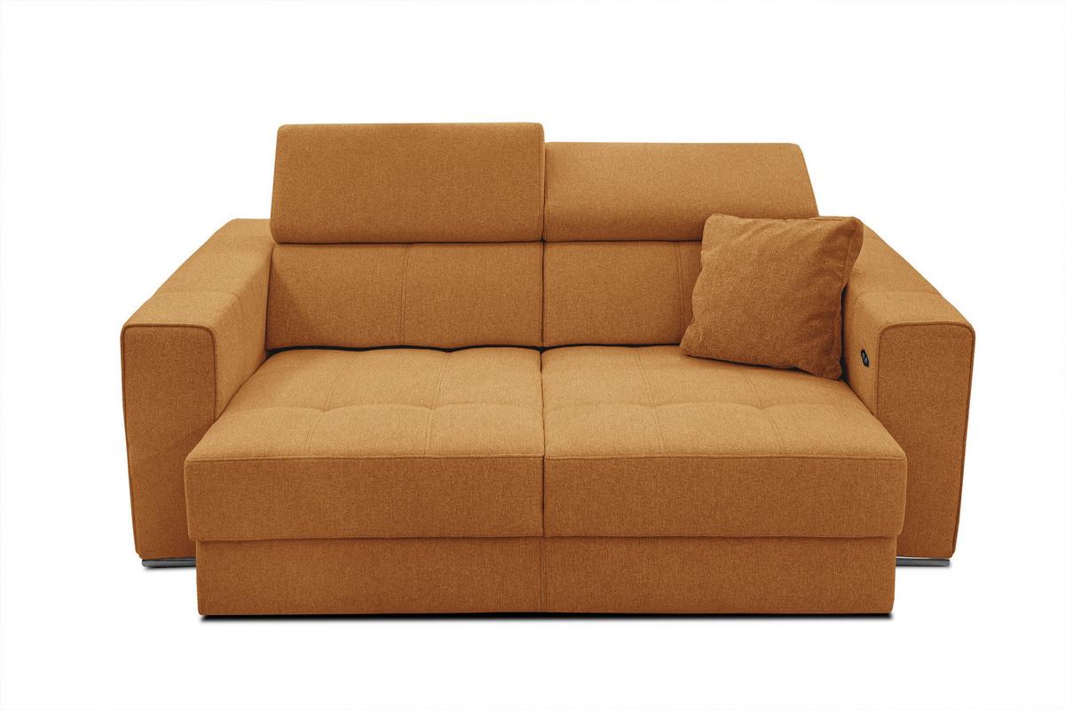 SOFA QUARTZ 3-Sitzer mit Ausziehsitz, orange - Orange, Holzwerkstoff/Textil (202/80/102cm) - Wozimo
