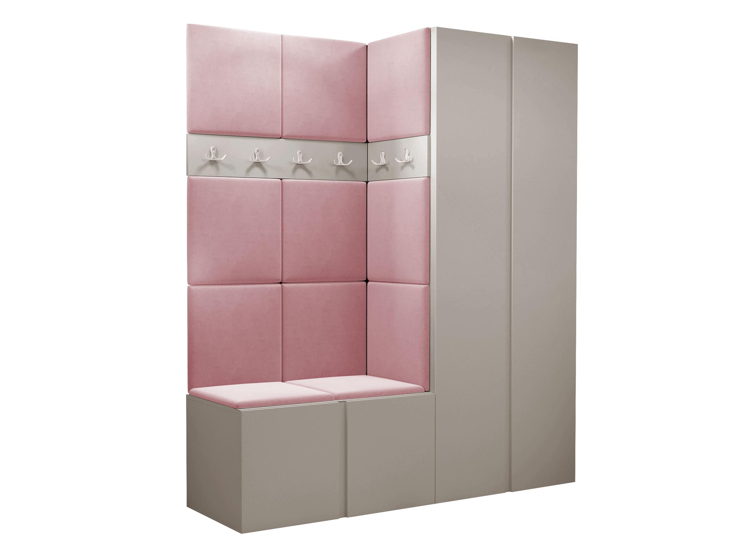 GARDEROBEN-SET Orion III - Kaschmir/Rosa, Holzwerkstoff/Kunststoff (158/186/46cm) - MIRJAN24
