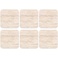 GLASUNTERSETZER 6er-Set Marmor - Steine - Sand - Textur Tischuntersetzer 10x10 cm - Sandfarben, Naturmaterialien (10/0.2cm) - MuchoWow