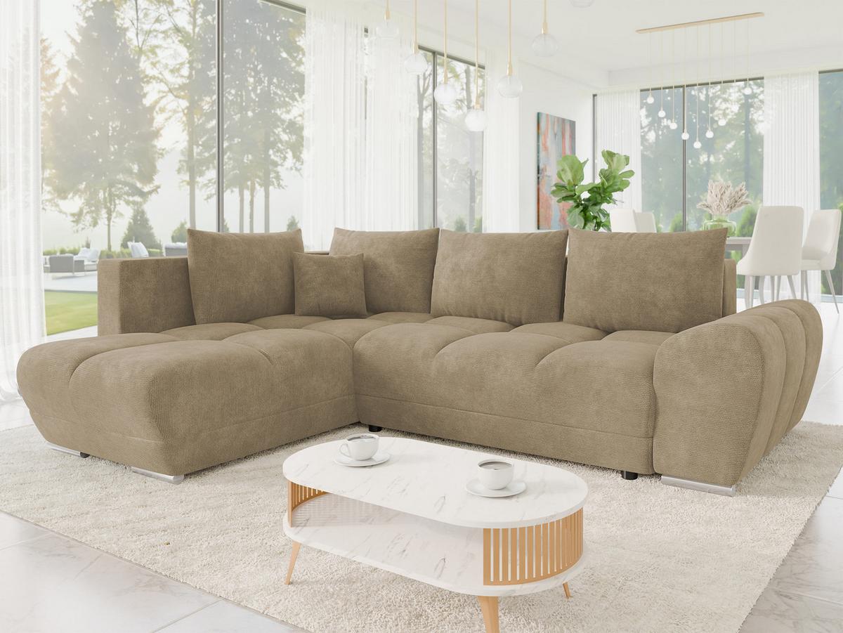 ECKSOFA Forest, Seite: Links - Schwarz/Naturfarben, Holz/Kunststoff (290/183cm) - MIRJAN24