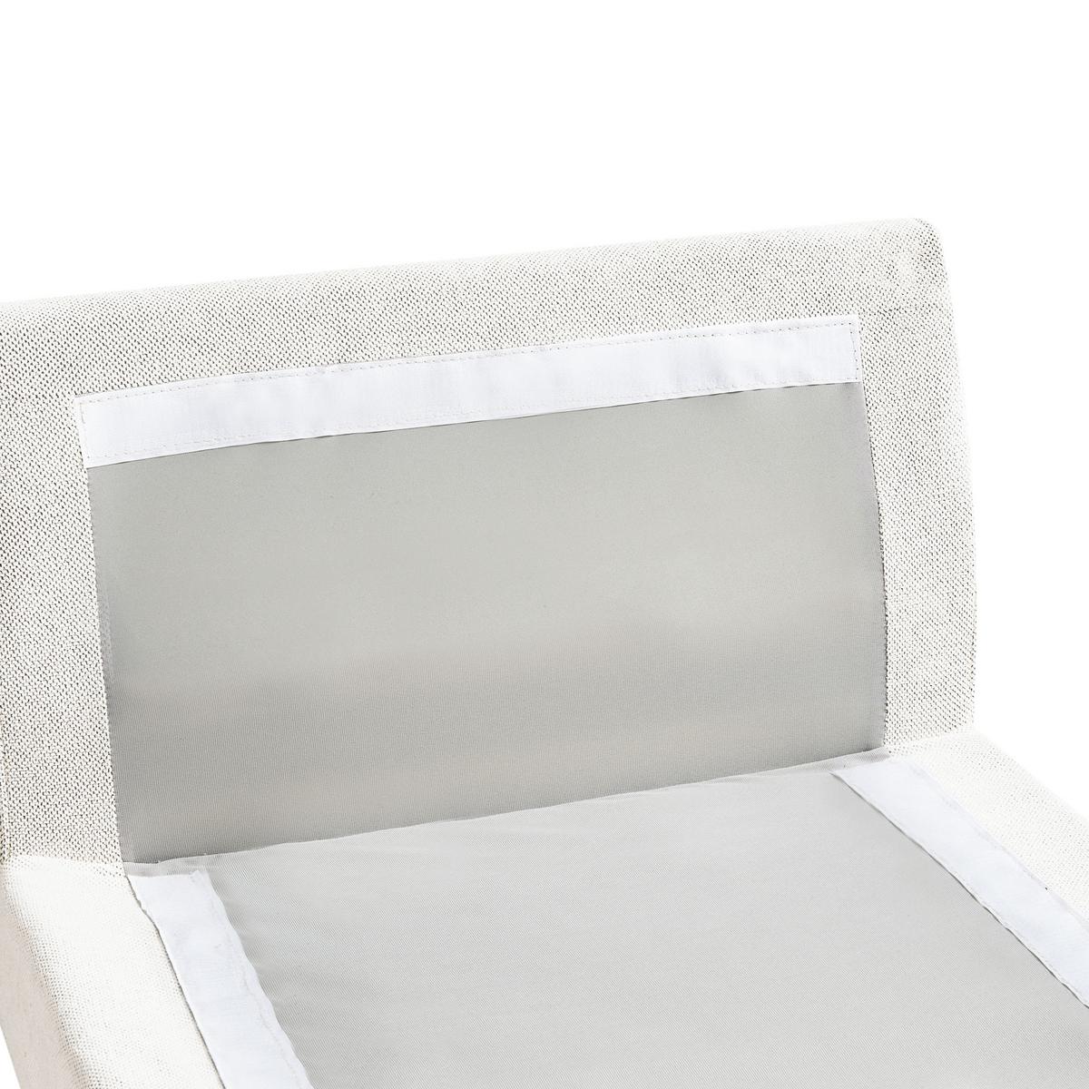 CHAISELONGUE Stoff Cremeweiß Vizille - Creme/Schwarz, Textil (80/60/160cm) - Beliani